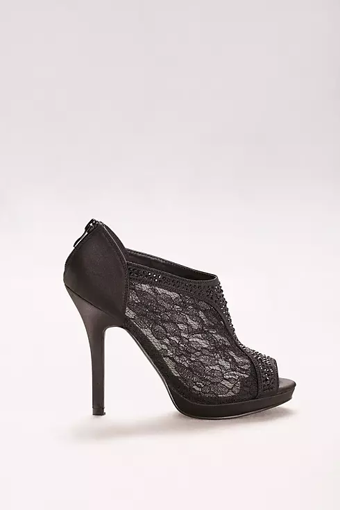 Lace High Heel Shootie with Crystals Image 3