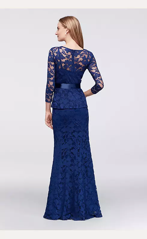 Mock 2-Piece Gown with Illusion Lace Neckline Image 2