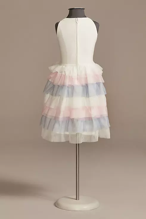 Tank Flower Girl Dress with Tiered Mesh Skirt Image 2