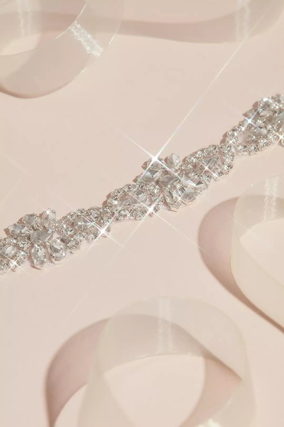 Multi-Cut Crystal Flower Sash | David's Bridal