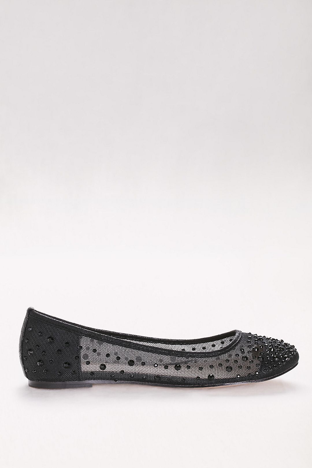 Mesh Ballet Flats with Scattered Crystals Image 3