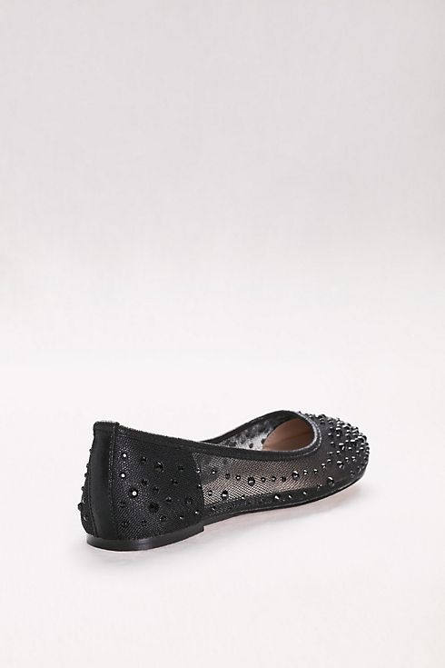 Mesh Ballet Flats with Scattered Crystals Image 2