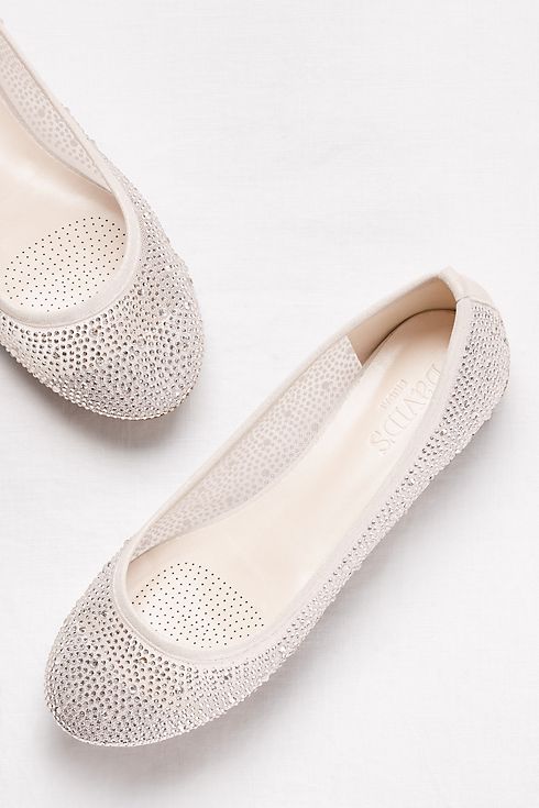 Mesh and Scattered Crystal Ballet Flats  Image 4