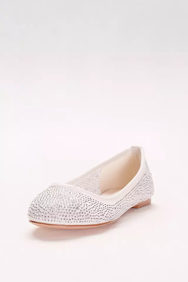 Mesh and Scattered Crystal Ballet Flats  Image