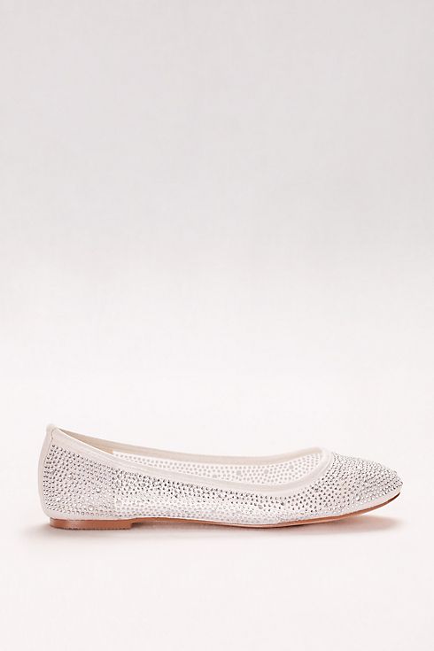 Mesh and Scattered Crystal Ballet Flats  Image 3