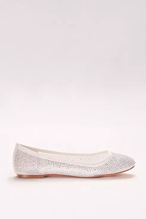 Mesh and Scattered Crystal Ballet Flats  Image 3