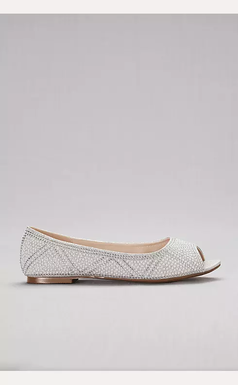 Studded Pearl and Crystal Peep-Toe Flats Image 3