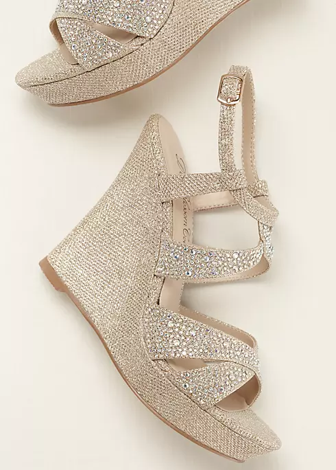 High Heel Wedge Sandal with Crystal Embellishment Image 4