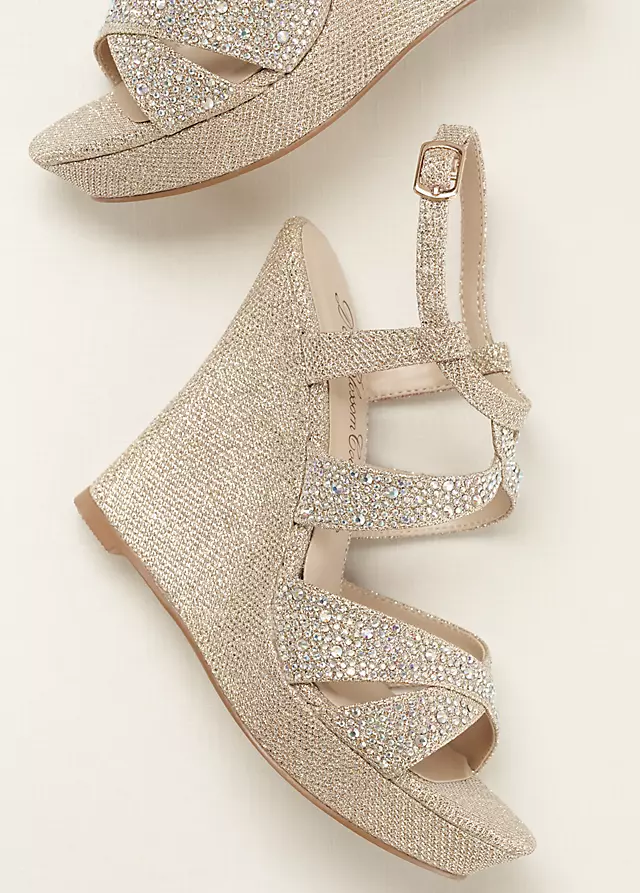 High Heel Wedge Sandal with Crystal Embellishment Image 4
