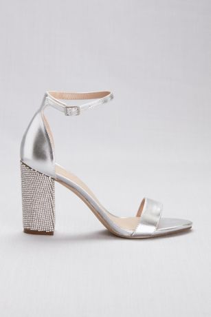 Embellished Block Heel Ankle Strap Sandals | David's Bridal