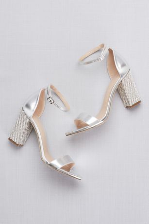 Embellished Block Heel Ankle Strap Sandals | David's Bridal