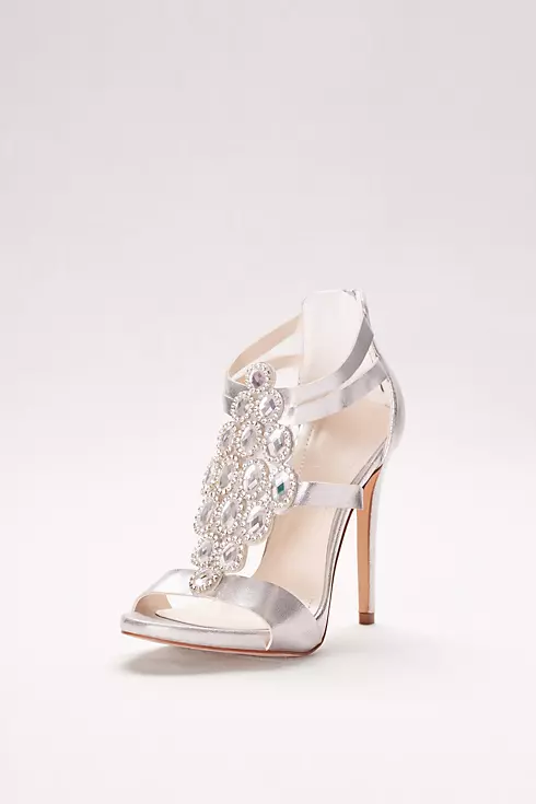 Crystal-Embellished Strappy Heels Image 1