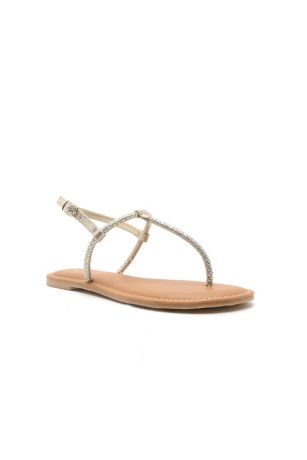 T-Strap Sandal with Scattered Crystals | David's Bridal