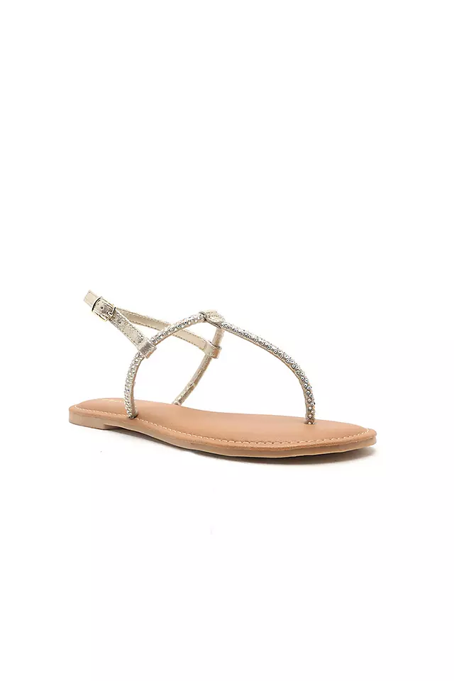 T-Strap Sandal with Scattered Crystals Image