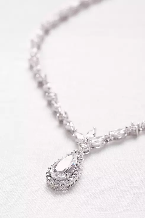 Dainty Cubic Zirconia Necklace and Earring Set  Image 2