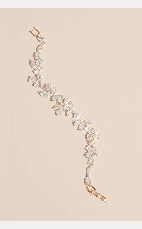 Scattered Cubic Zirconia Petals Bracelet Image 1