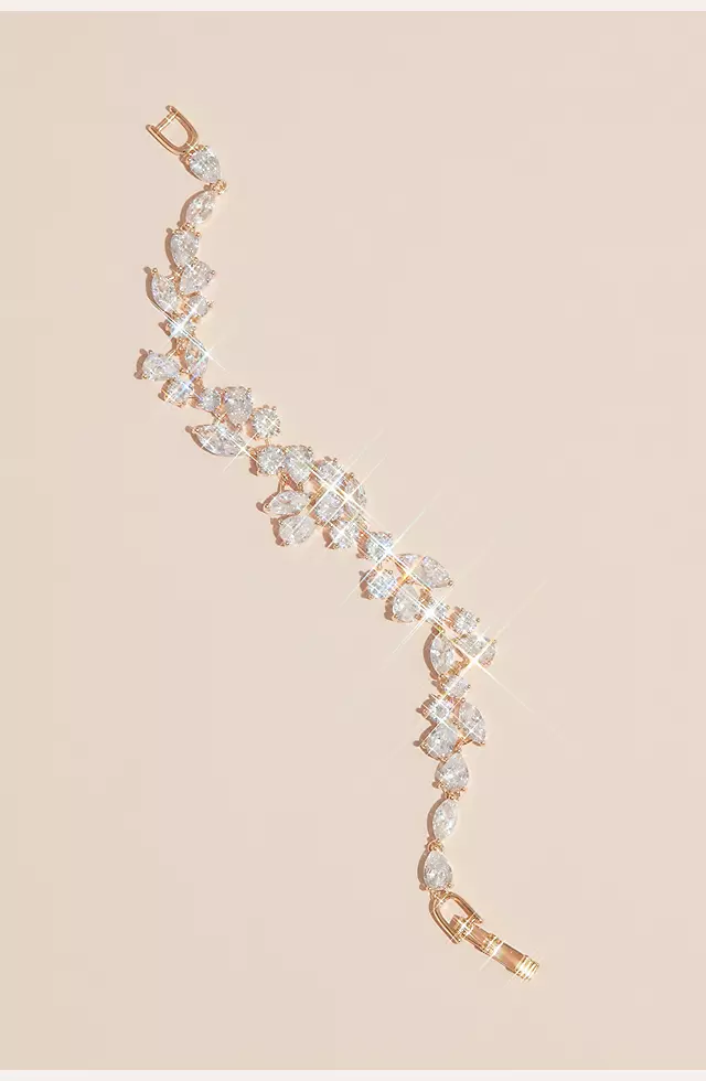 Scattered Cubic Zirconia Petals Bracelet Image
