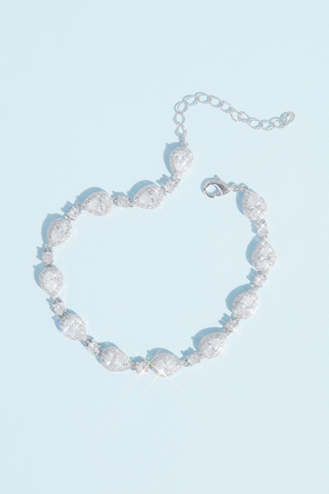 Haloed Teardrop and Solitaire Crystal Bracelet Image 1