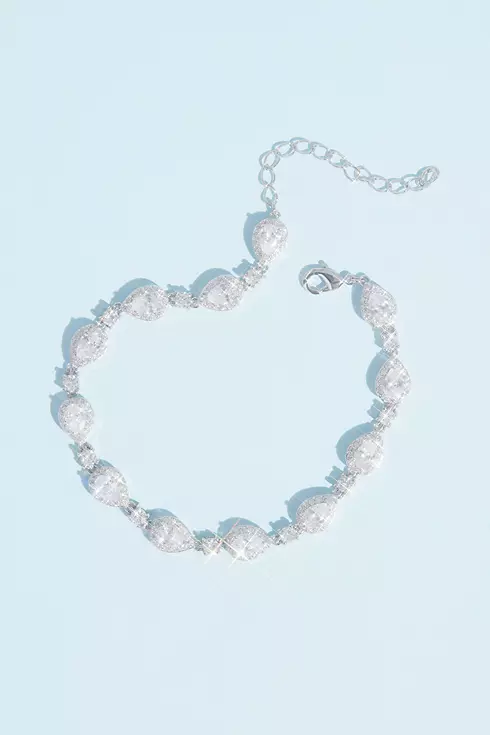 Haloed Teardrop and Solitaire Crystal Bracelet Image 1