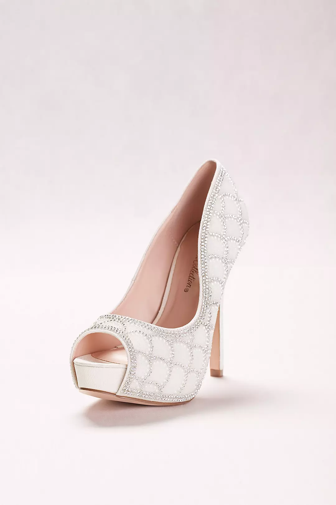 Peep-Toe Pump with Crystal Scalloping Image