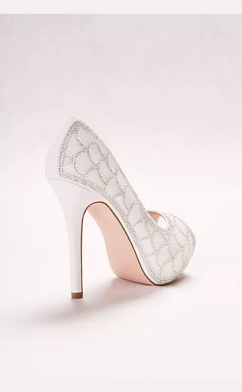 Peep-Toe Pump with Crystal Scalloping Image 2