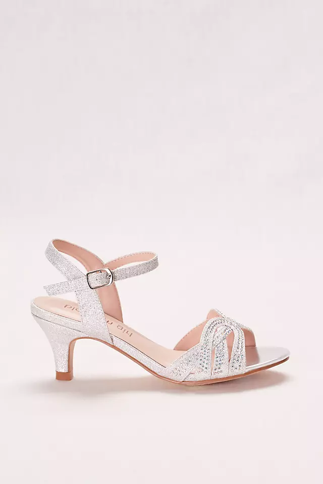 Girls' Low Heel Quarter Strap Crystal Sandal Image 2