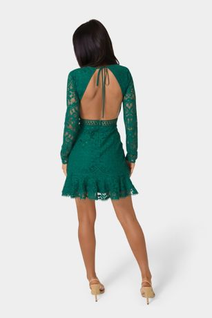 Open Back Lace Mini Dress