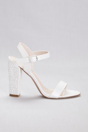 Crystal Patterned High Block Heel Sandals | David's Bridal