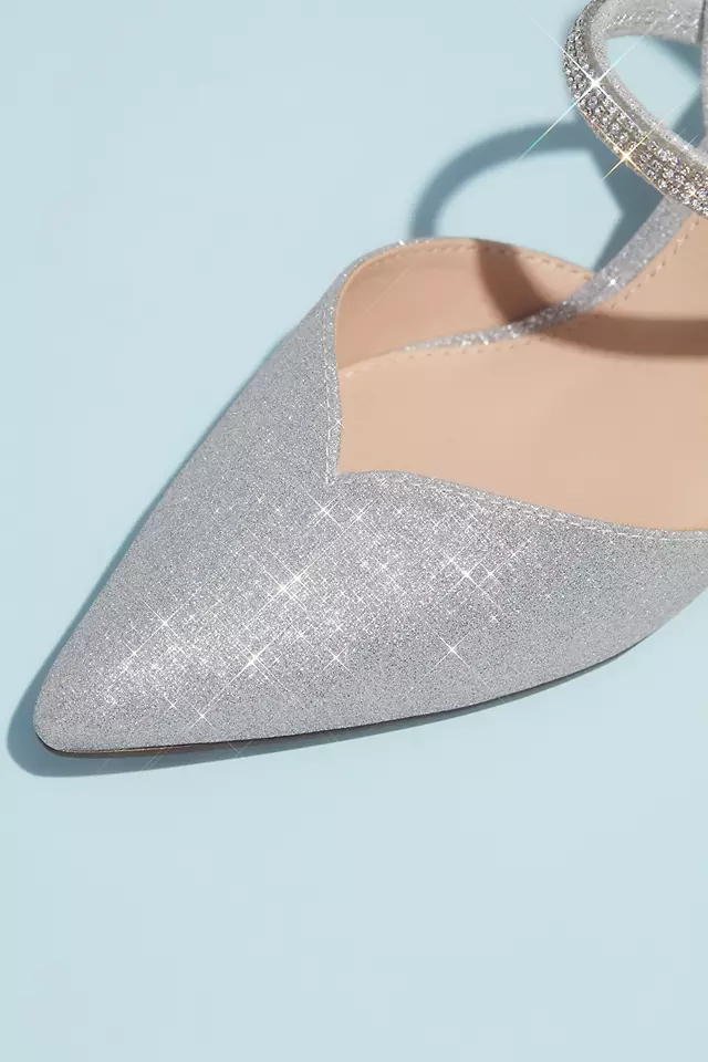 Glitter Crystal Strap Slingback D'Orsay Heels Image 4