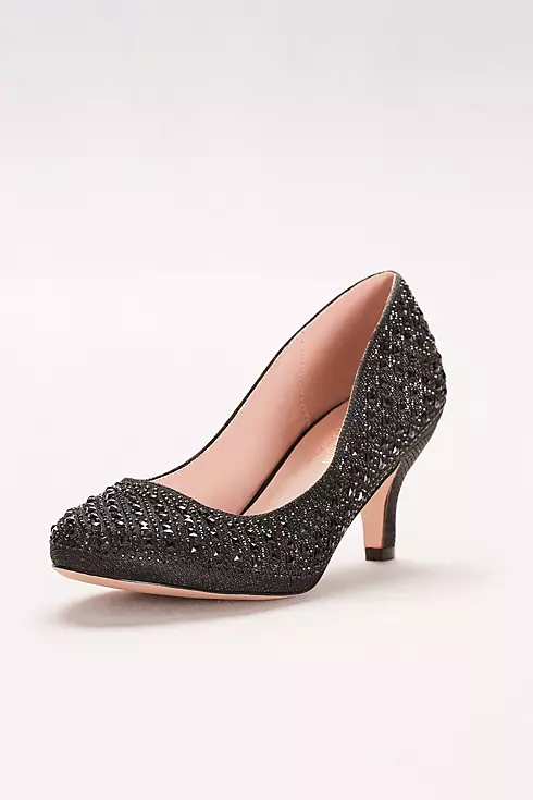 Low-Heeled Pumps with Geometric Crystal Detail Image 1