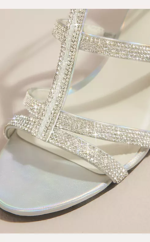 Crystal-Embellished Strappy Wedges | David's Bridal