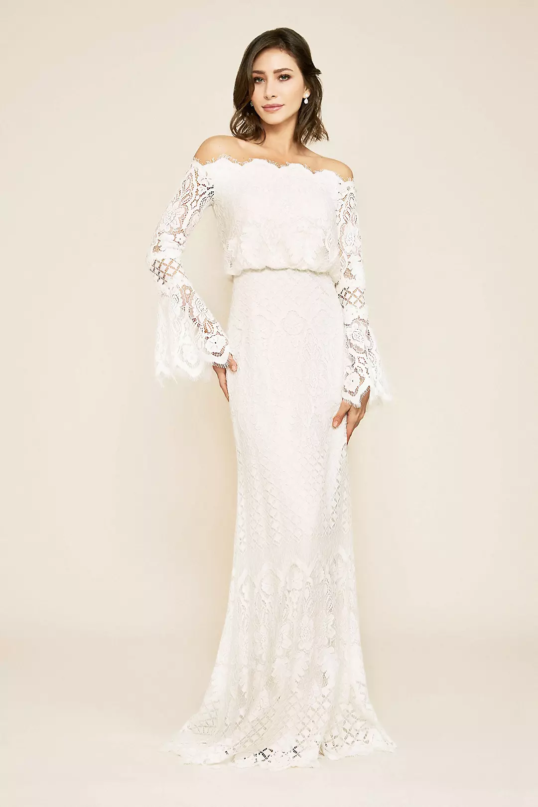 Izumi Off-the-Shoulder Bell Sleeve Wedding Gown Image