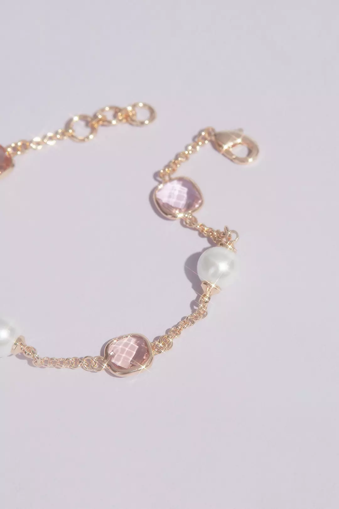 Crystal and Pearl Chain Bracelet Image 2