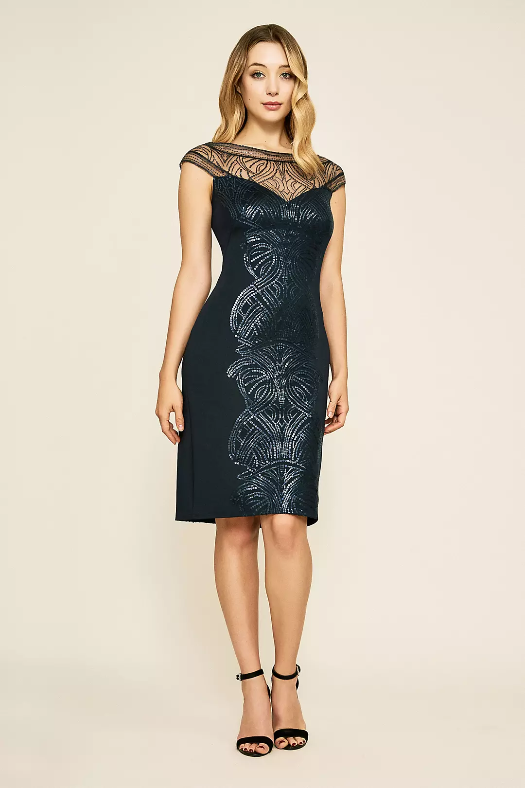 Gerst Short Sequin Embroidered Scoopneck Dress Image