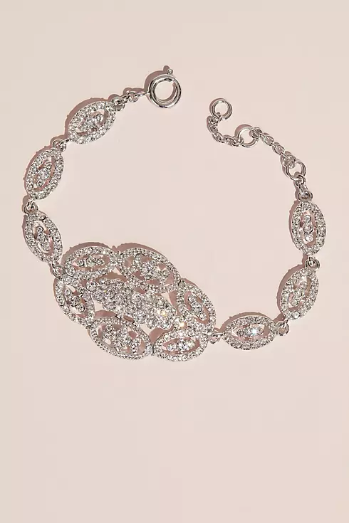 Swarovski Oval Cluster Crystal Link Bracelet Image 1