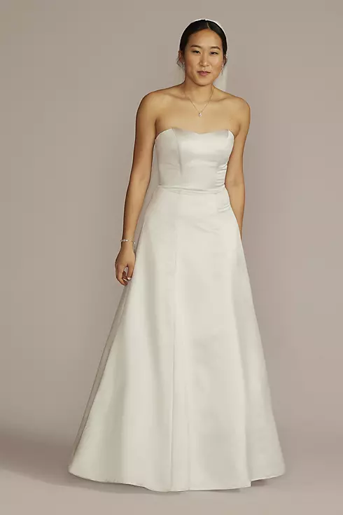 Strapless A-Line Satin Wedding Dress Image 1