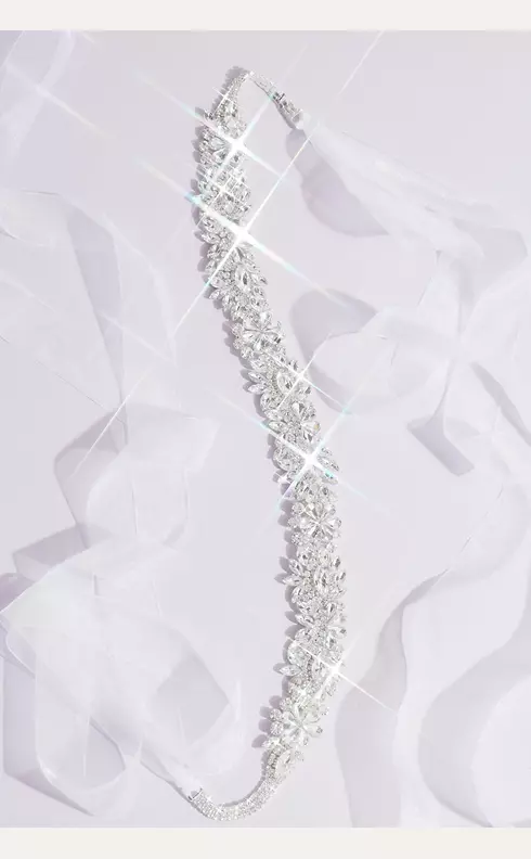 Pear and Marquise Crystal Scallop Sash Image 1