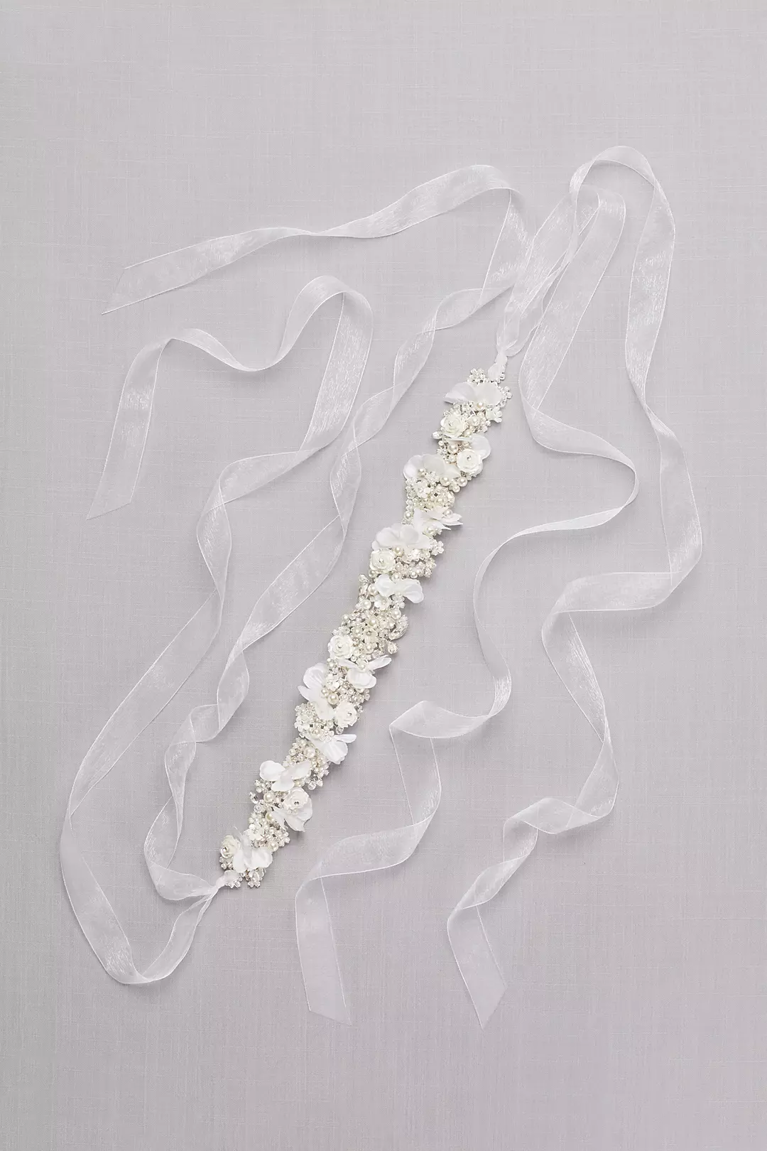 Handmade Pearl-Encrusted Flower Sash Image