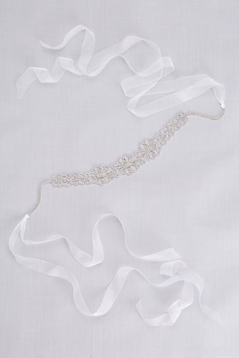 Intertwined Blooms Crystal Floral Sash Image 2