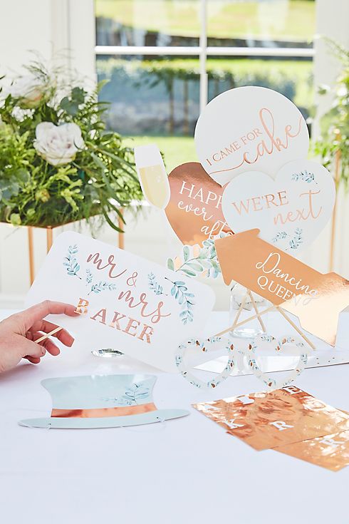 Photo Booth Props and Rose Gold Sticker Sheets Image