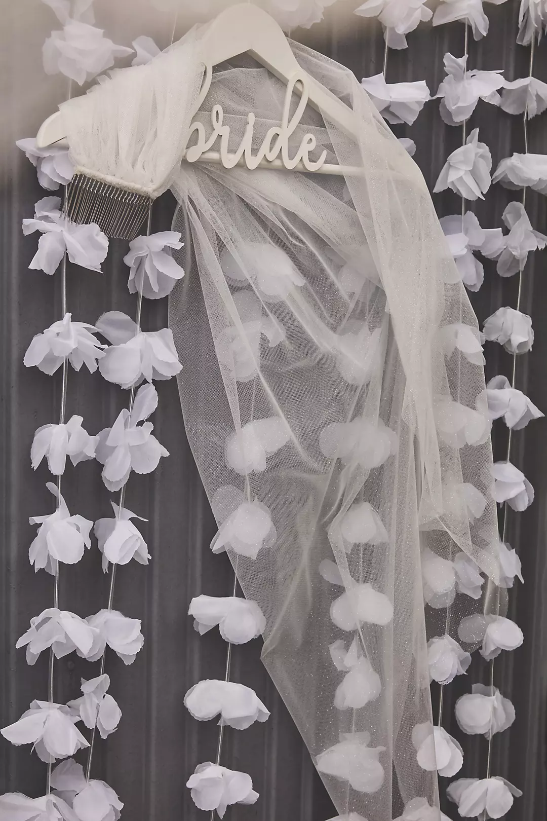 White Wooden Bride Hanger Image 3