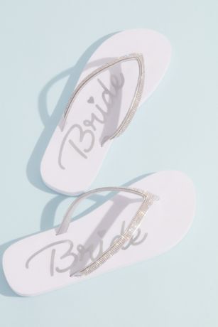 White Bridal Flip Flops - Wedding Flip Flops - Beach Wedding Flip Flops 