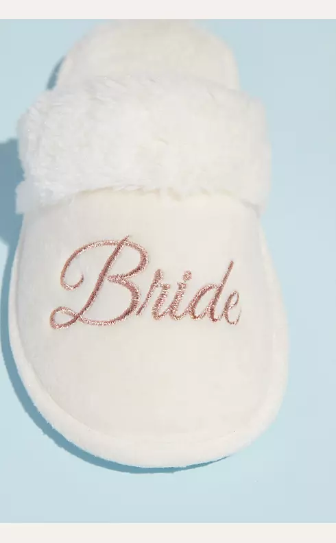 Metallic Embroidered Bride Slippers Image 4