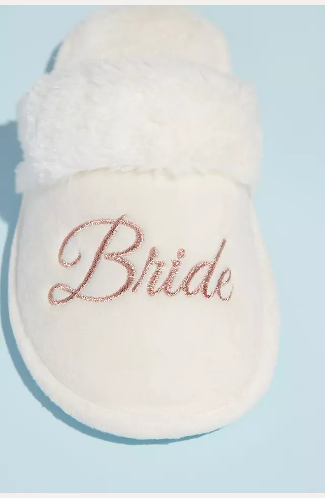 Metallic Embroidered Bride Slippers Image 4