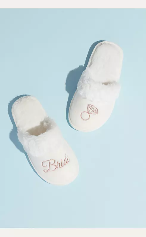Metallic Embroidered Bride Slippers Image 1