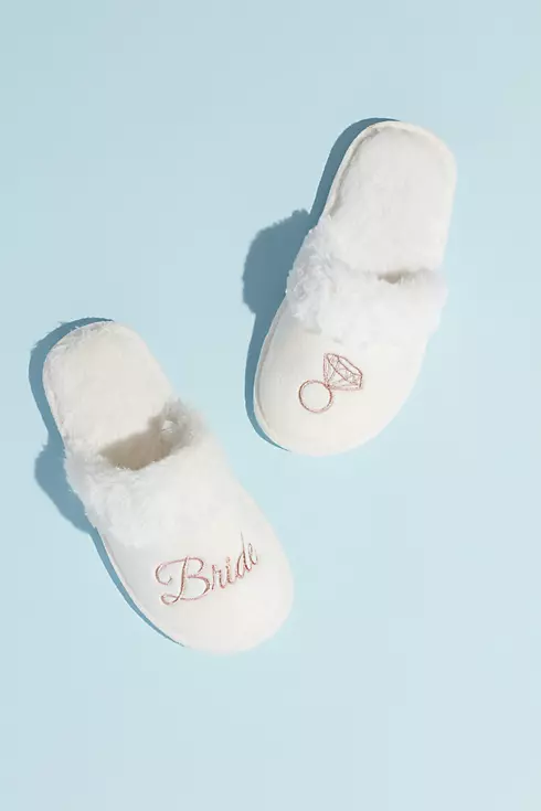 Metallic Embroidered Bride Slippers Image 1
