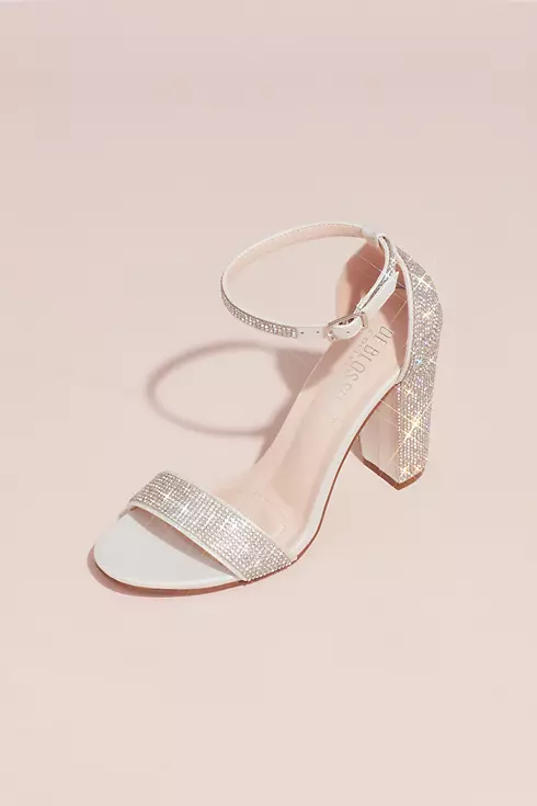 Crystal Block Heel Sandals with Shimmering Accents Image 1