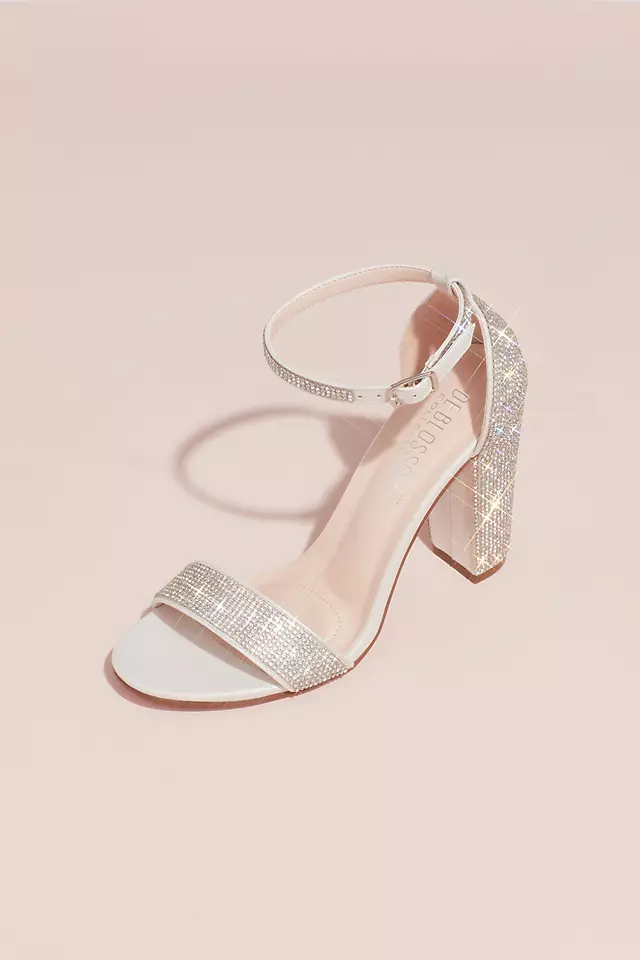 Crystal Block Heel Sandals with Shimmering Accents Image