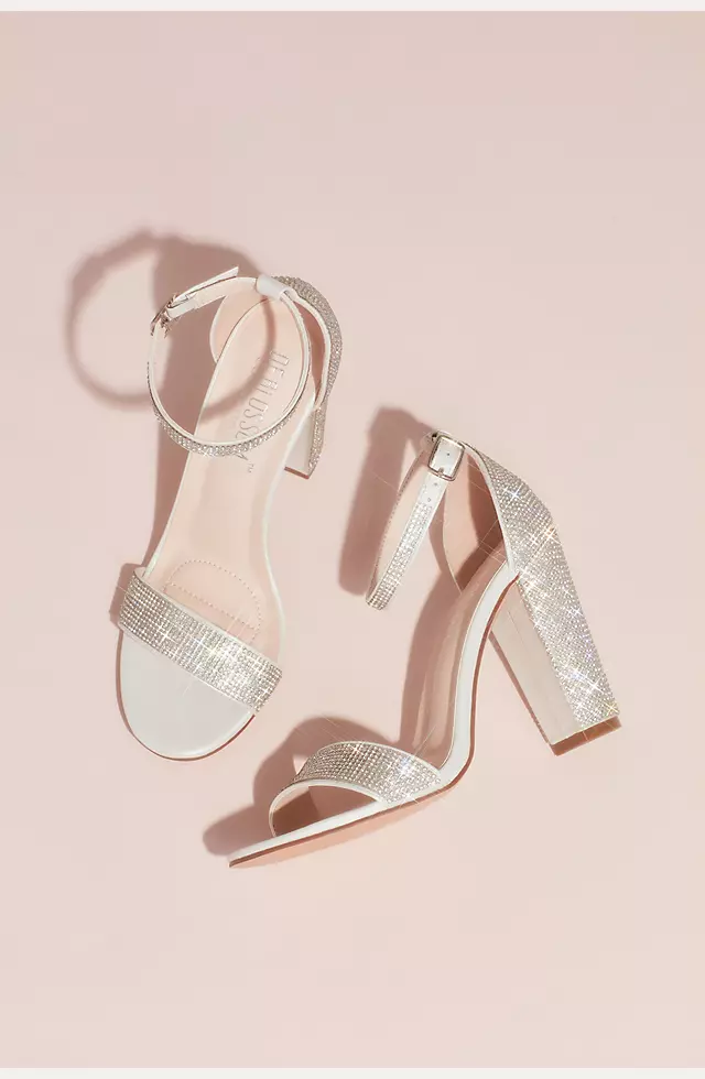 Crystal Block Heel Sandals with Shimmering Accents Image 3