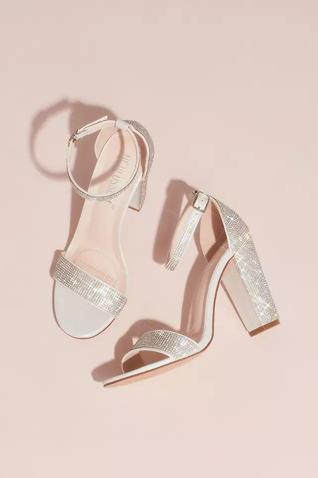 Crystal Block Heel Sandals with Shimmering Accents Image 3